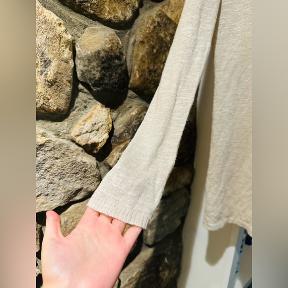 Eileen Fisher Linen & Silk Cardigan Button Down Oatmeal. Size S. - Picture 4 of 9